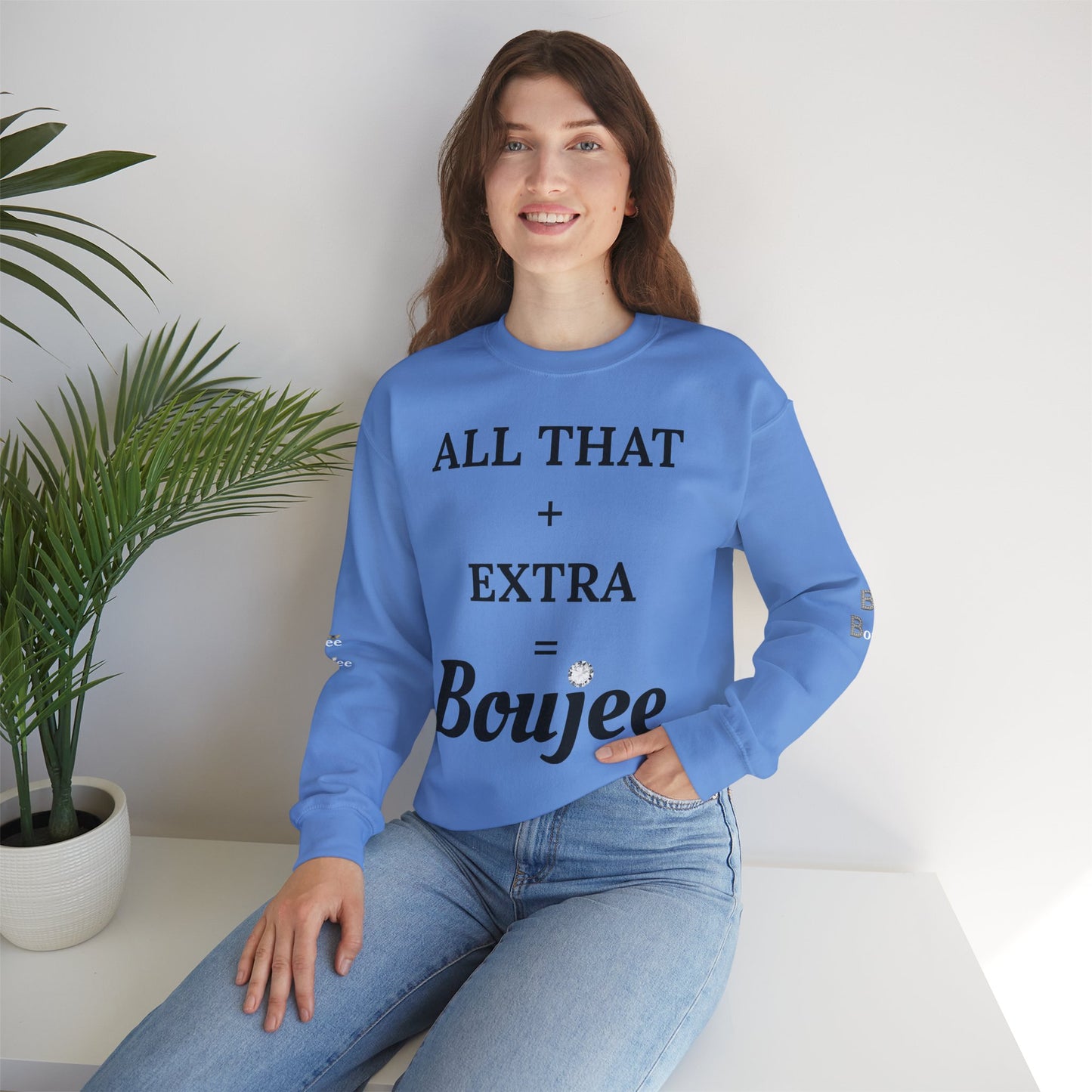 All That + Extra = Boujee - Heavy Blend™ Light Colors Crewneck Sweatshirt