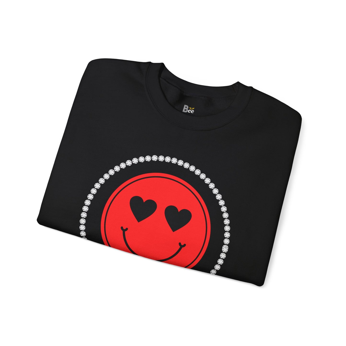 Boujee Smiley Face Red Heart Eyes - Heavy Blend™ Dark Colors Crewneck Sweatshirt