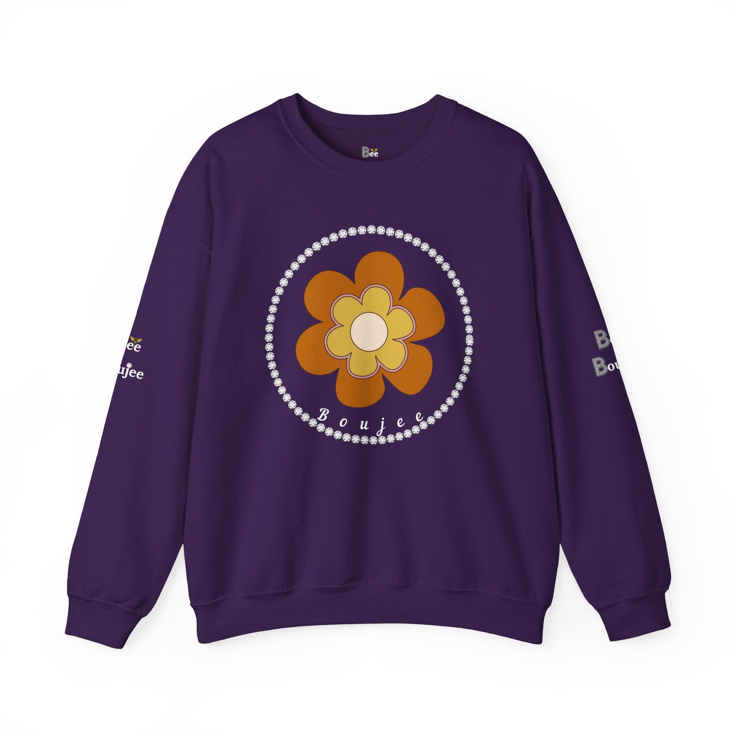 Boujee Brown Flower - Heavy Blend™ Dark Colors Crewneck Sweatshirt