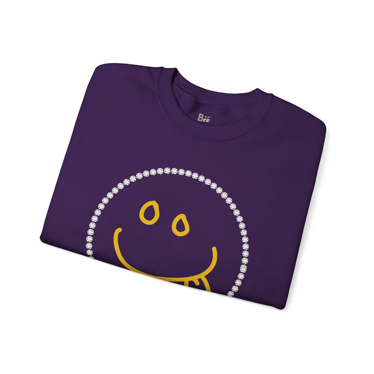 Boujee Smiley Goofy Face - Heavy Blend™ Dark Colors Crewneck Sweatshirt