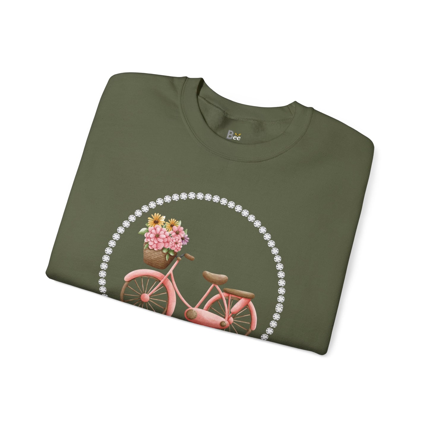 Boujee Bicycle Bouquet - Heavy Blend™ Dark Colors Crewneck Sweatshirt