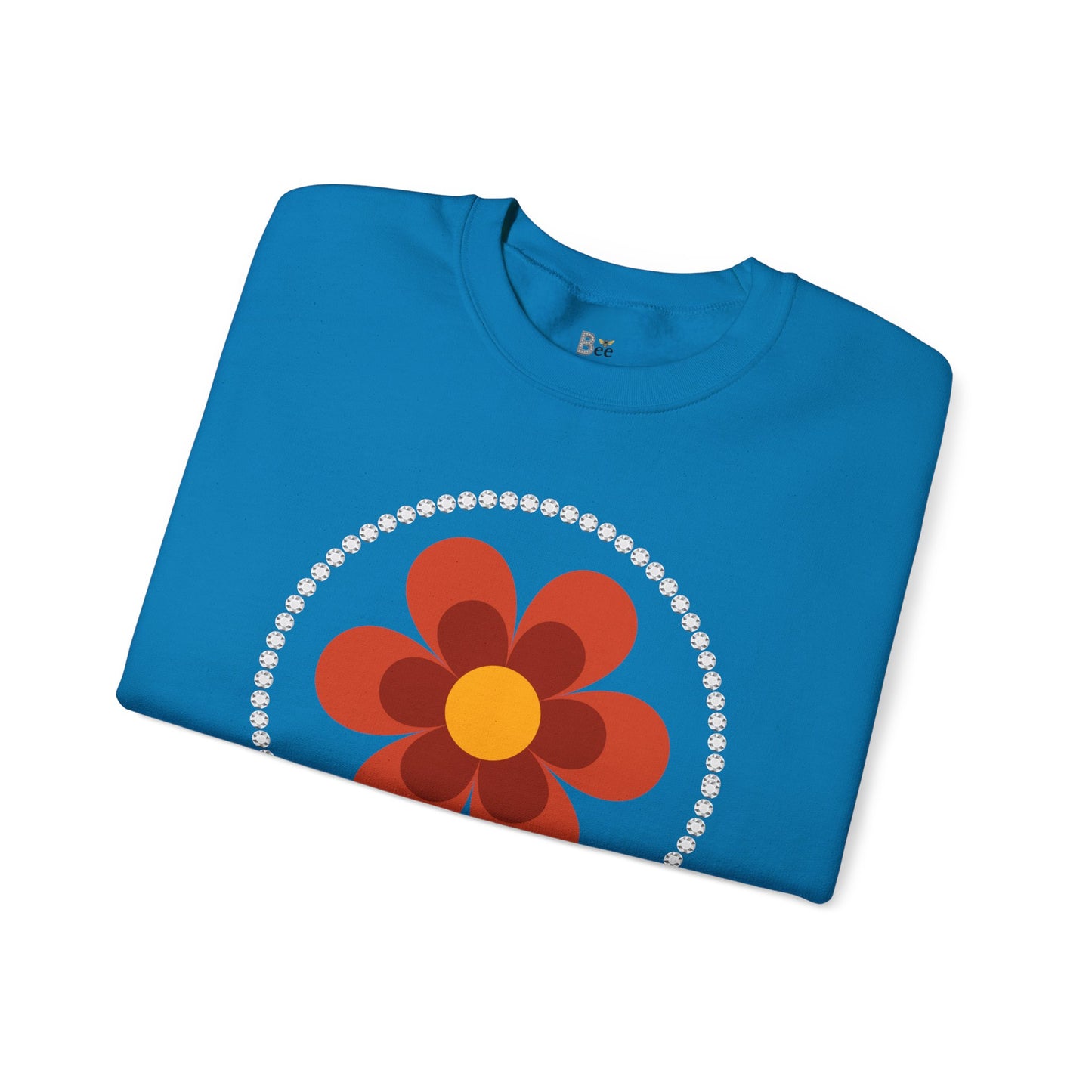 Boujee Flower Burnt Orange - Heavy Blend™ Light Colors Crewneck Sweatshirt