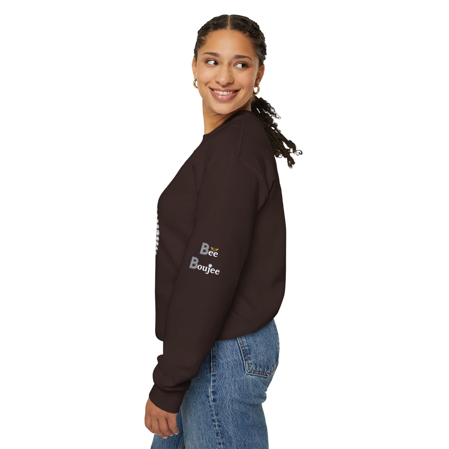 Imma Bad Boujee Bitch Ok with "Beeing" Alone - Heavy Blend™ Dark Colors Crewneck Sweatshirt