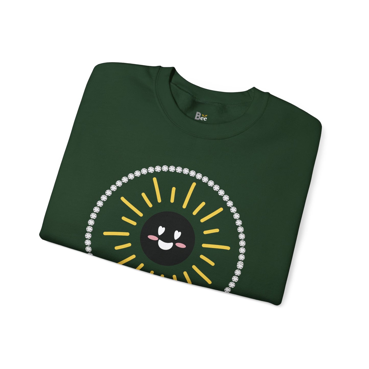 Boujee Sunshine Smiley Face Black - Heavy Blend™ Dark Colors Crewneck Sweatshirt