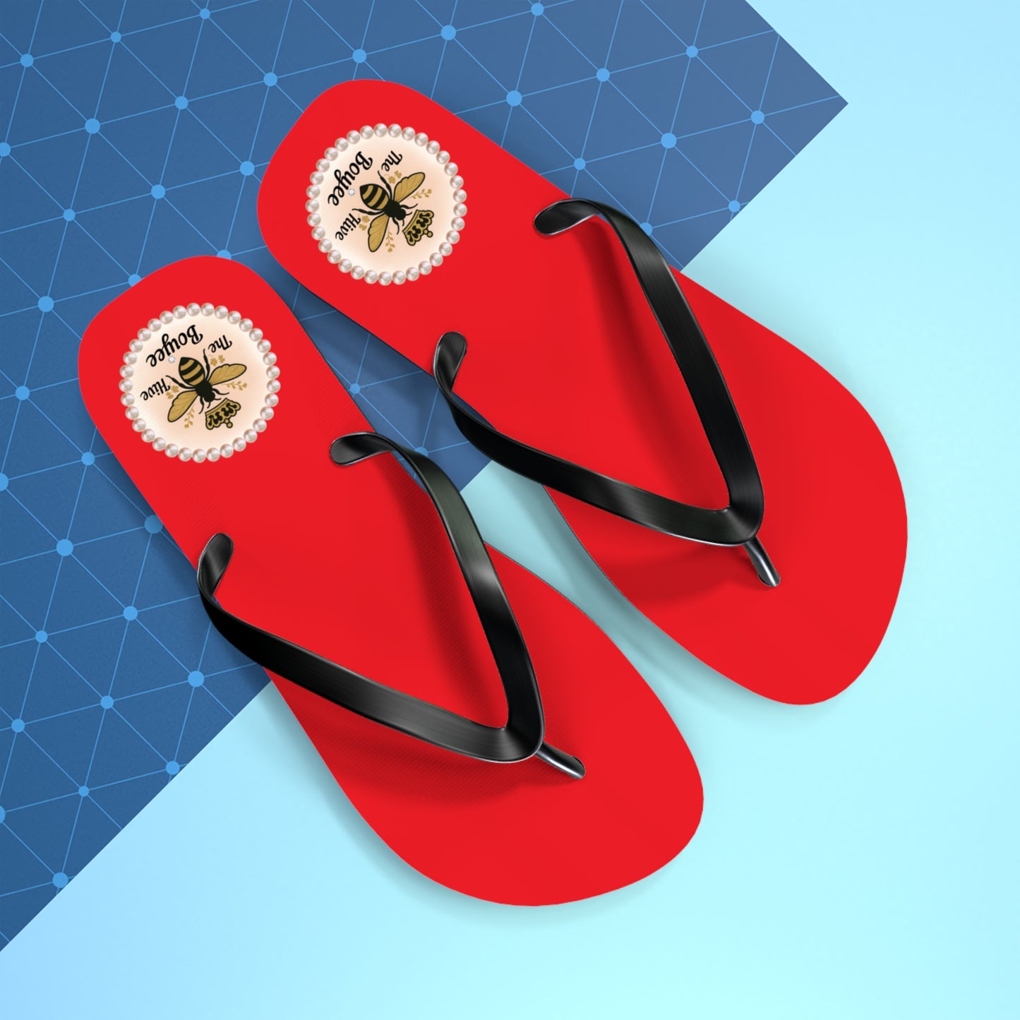 The Boujee Hive RED Flip Flops - EXTRA LARGE