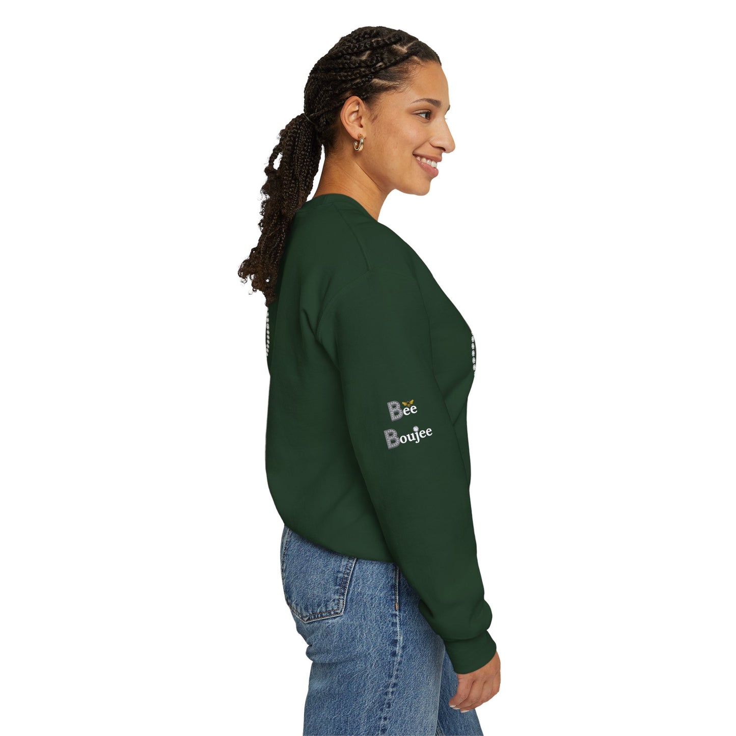Boujee Smiley Face Pink Heart Eyes - Heavy Blend™ Dark Colors Crewneck Sweatshirt
