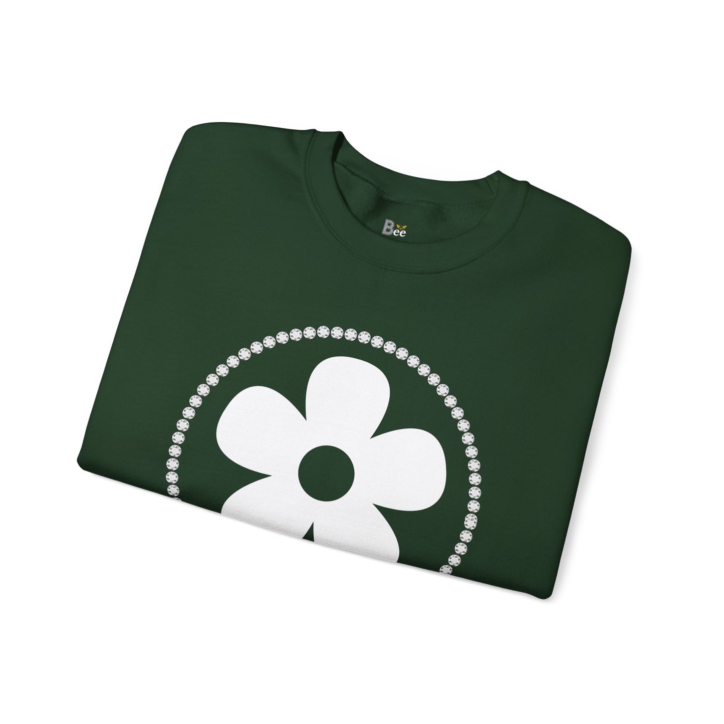 Boujee Flower White - Heavy Blend™ Dark Colors Crewneck Sweatshirt