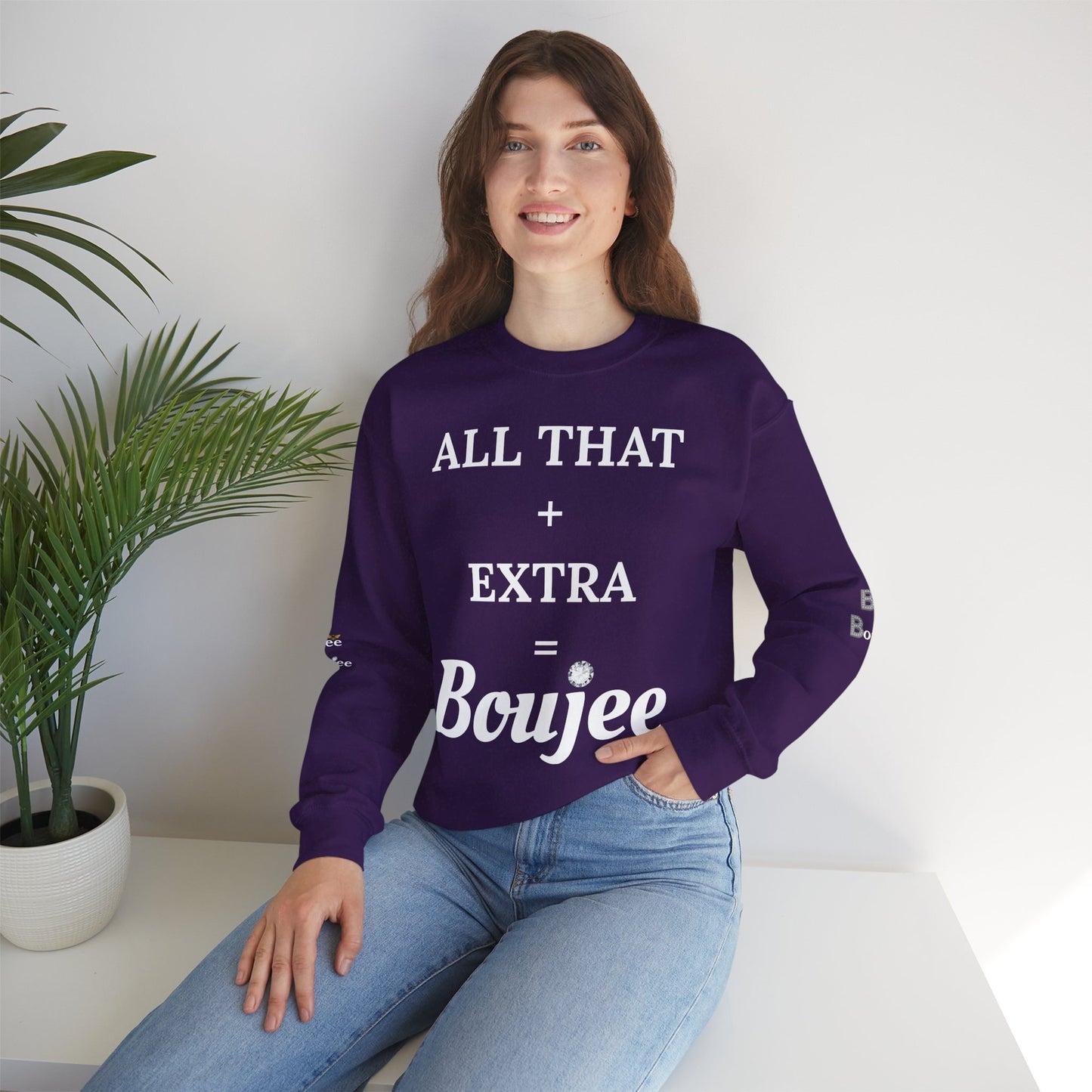 All That + Extra = Boujee - Heavy Blend™ Dark Colors Crewneck Sweatshirt