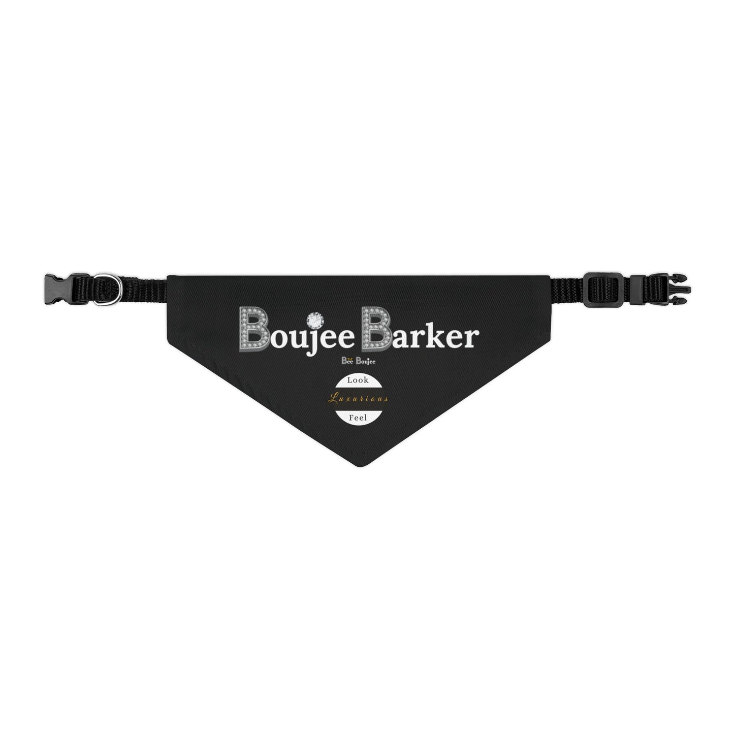 Boujee Barker Bandana BLACK - Pet Bandana SMALL