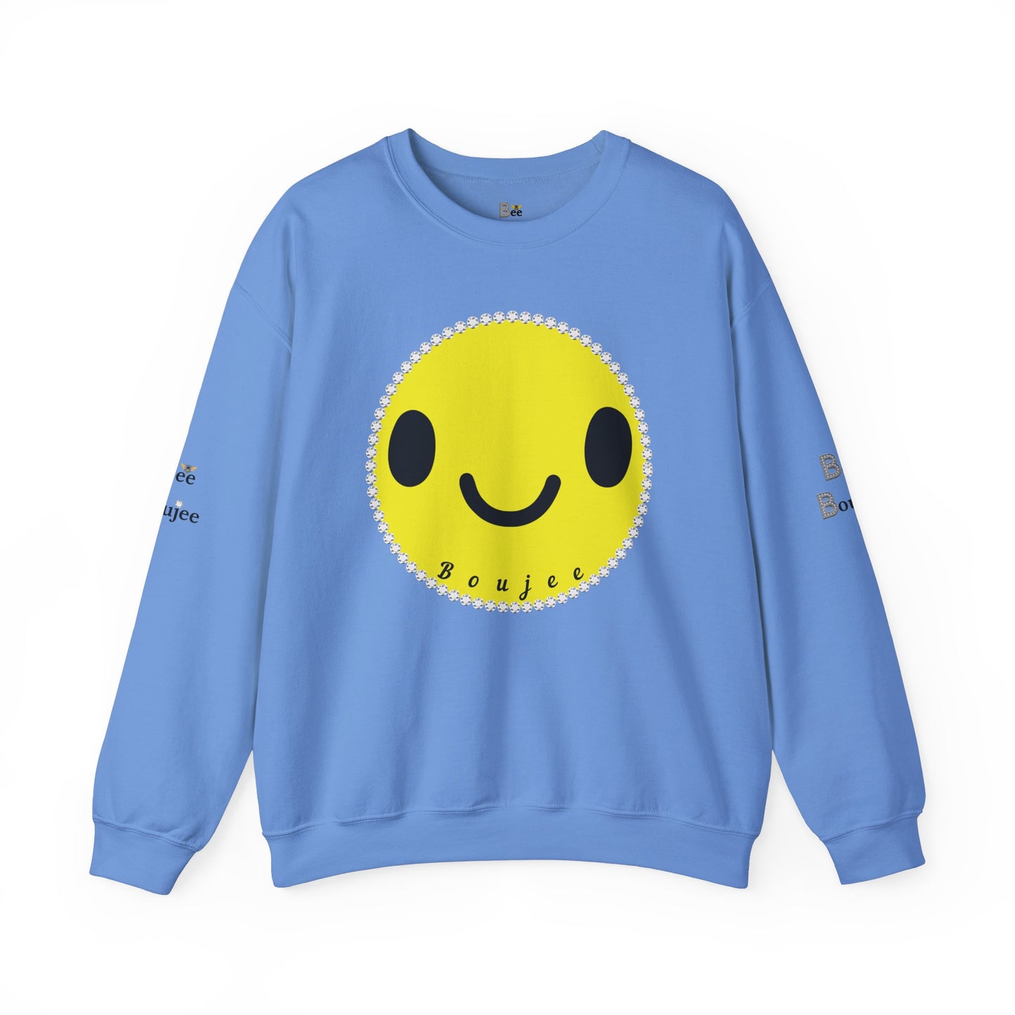 Boujee Smiley Face Yellow - Heavy Blend™ Light Colors Crewneck Sweatshirt