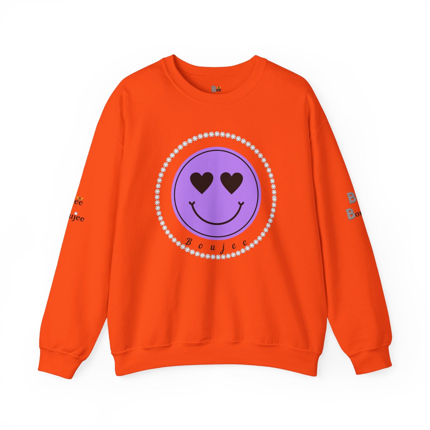 Boujee Smiley Face Purple Heart Eyes - Heavy Blend™ Light Colors Crewneck Sweatshirt