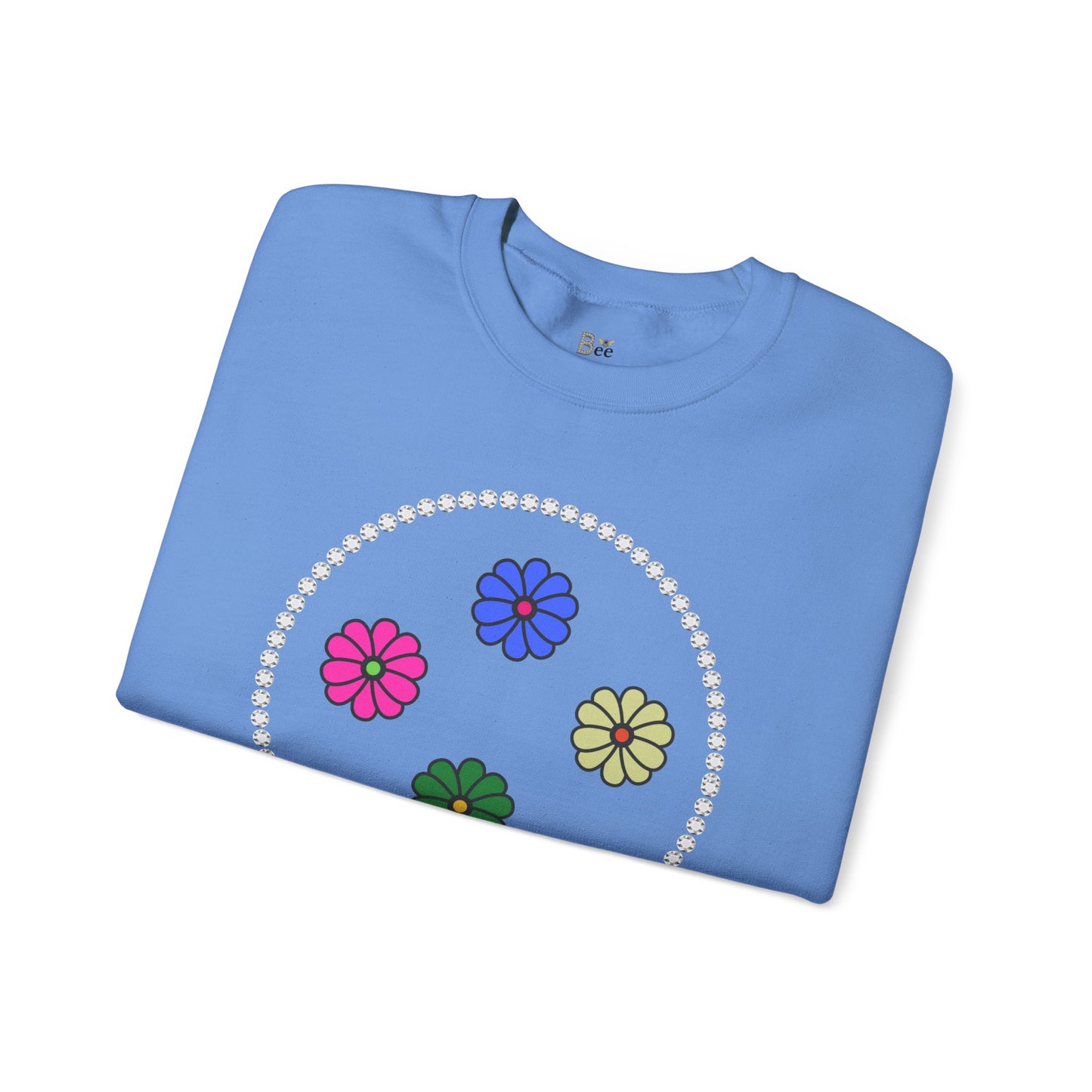 Boujee Mini Flowers in Diamonds Heavy Blend™ Light Colors Crewneck Sweatshirt