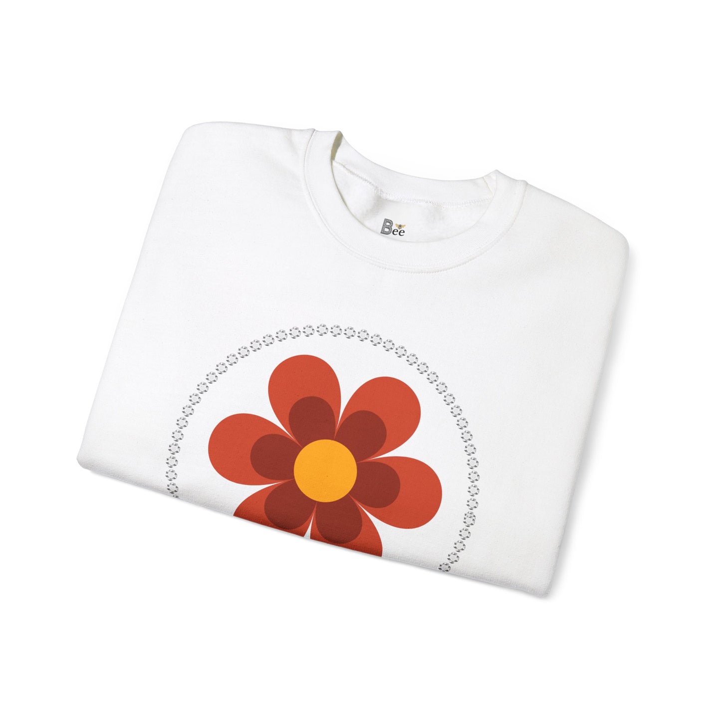 Boujee Flower Burnt Orange - Heavy Blend™ Light Colors Crewneck Sweatshirt