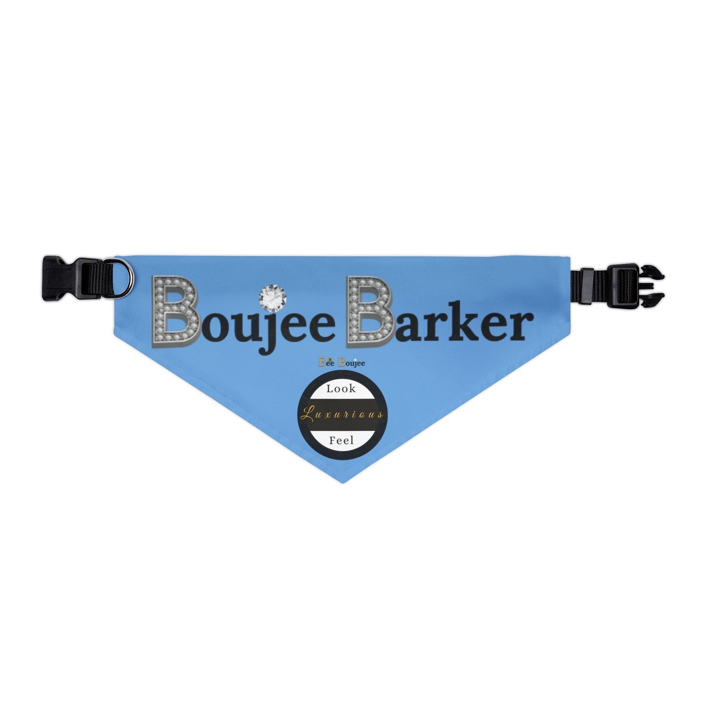 Boujee Barker Bandana BLUE - Pet Collar EXTRA LARGE