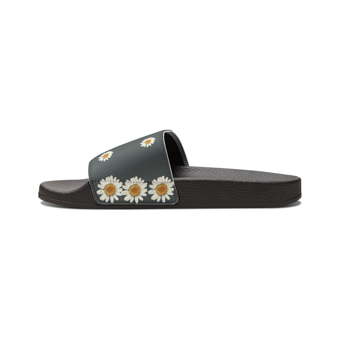 Bee Boujee - DARK GREY Flowers Women's Removable-Strap Sandals