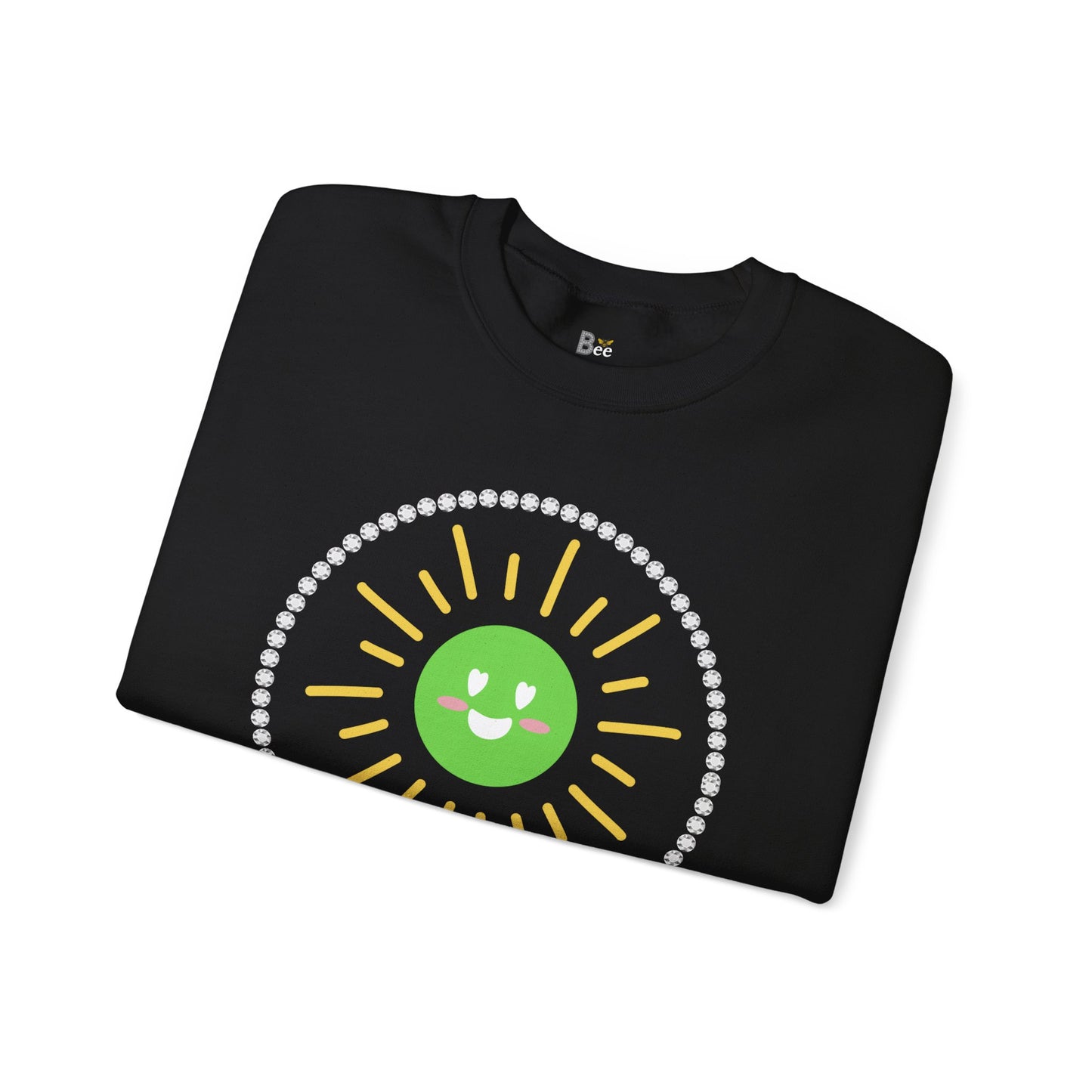 Boujee Sunshine Smiley Face Green - Heavy Blend™ Dark Colors Crewneck Sweatshirt