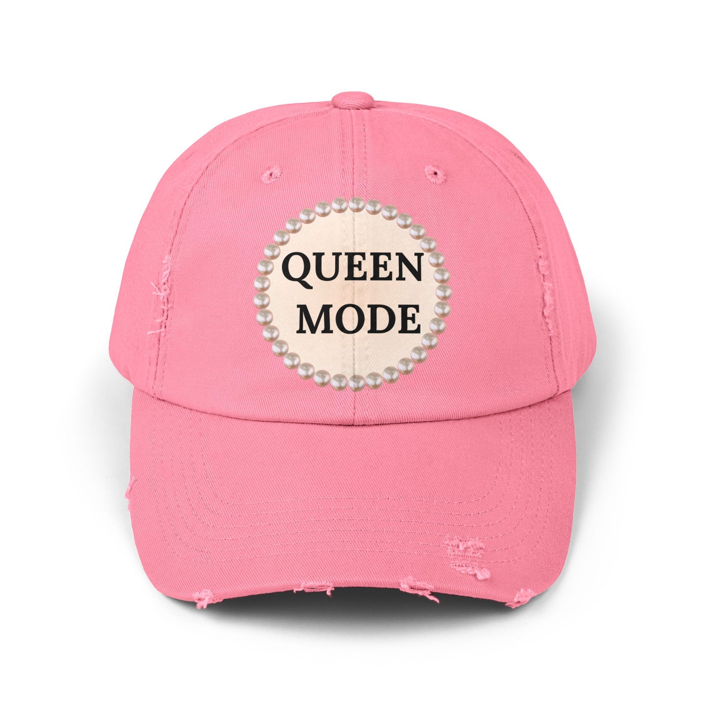 Queen Mode - Distressed Pearl-Emblem Cap