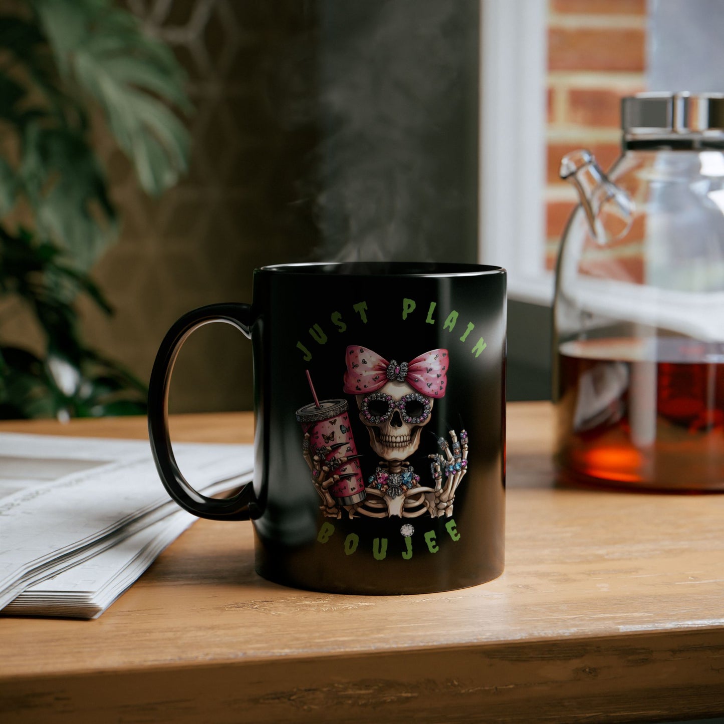 Halloween Just Plain Boujee BLACK Mug 11oz
