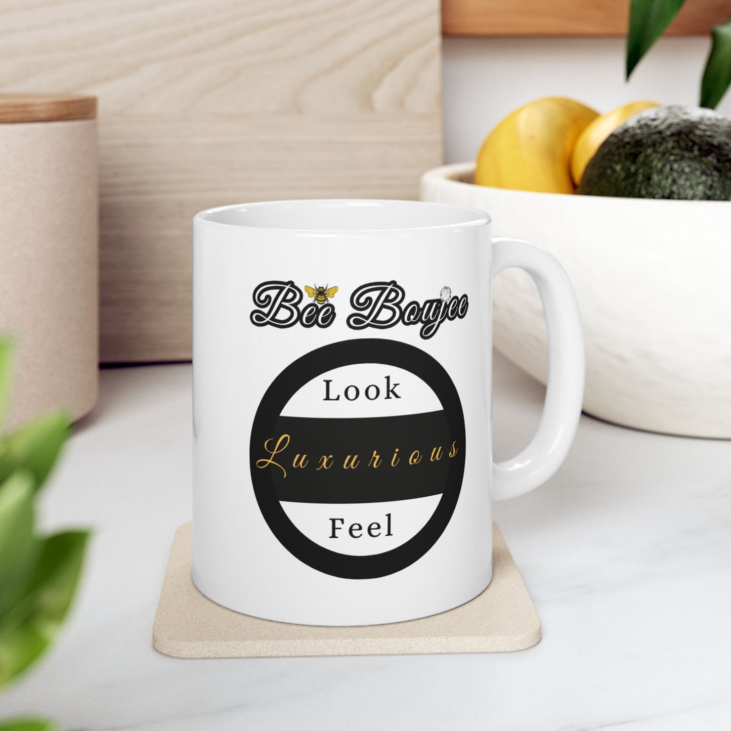 Halloween Booo in Boooujee WHITE Ceramic Mug, 11oz - FAIR SKIN TONE