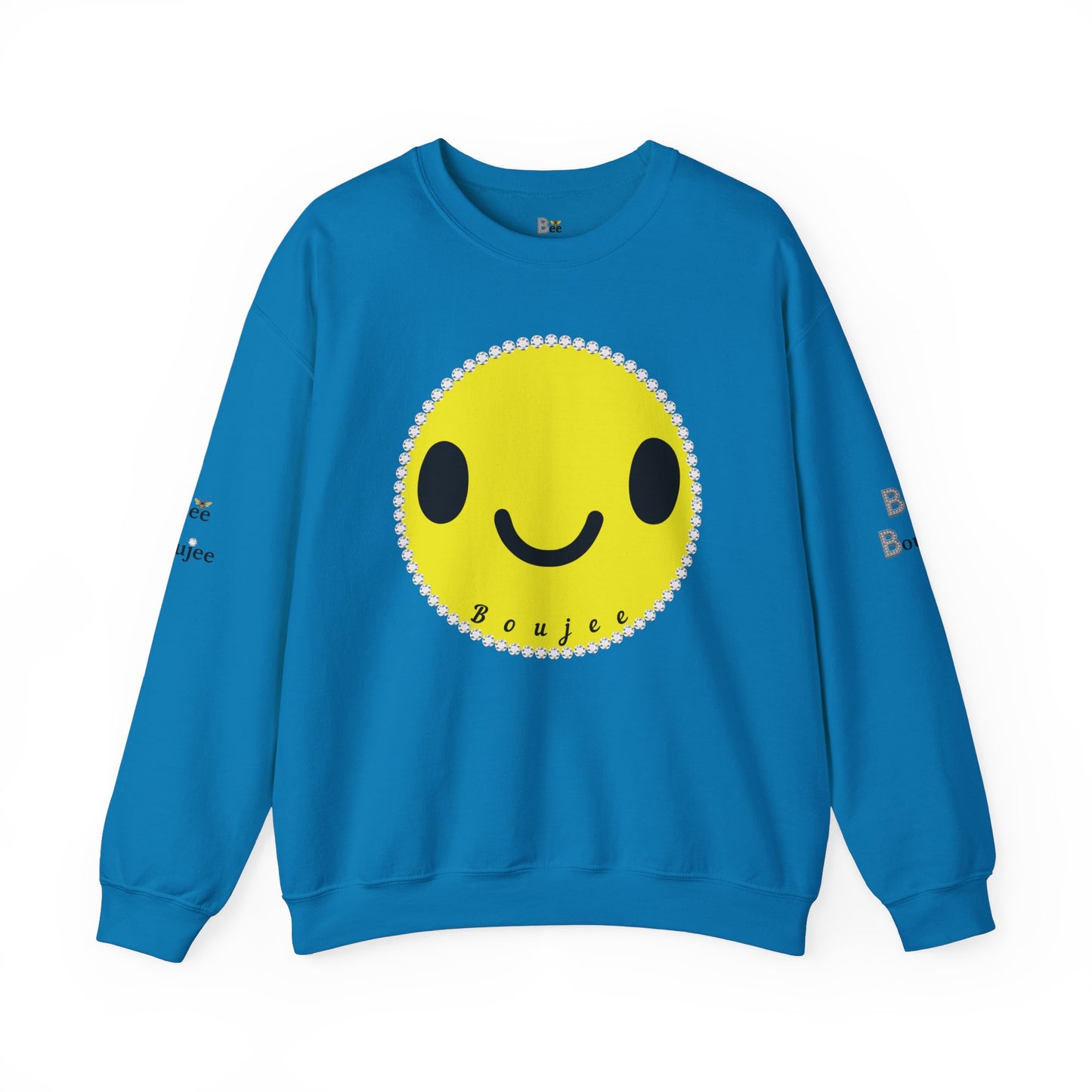 Boujee Smiley Face Yellow - Heavy Blend™ Light Colors Crewneck Sweatshirt