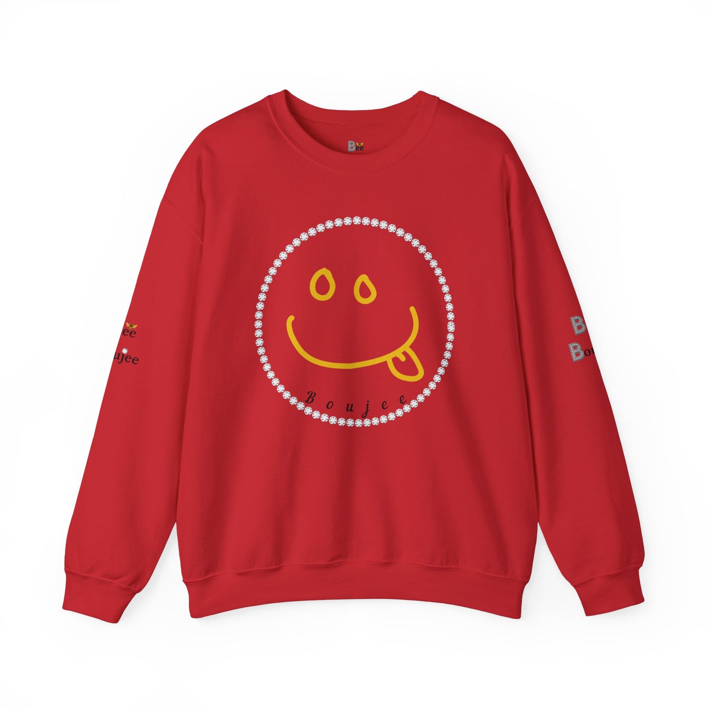 Boujee Smiley Goofy Face - Heavy Blend™ Light Colors Crewneck Sweatshirt