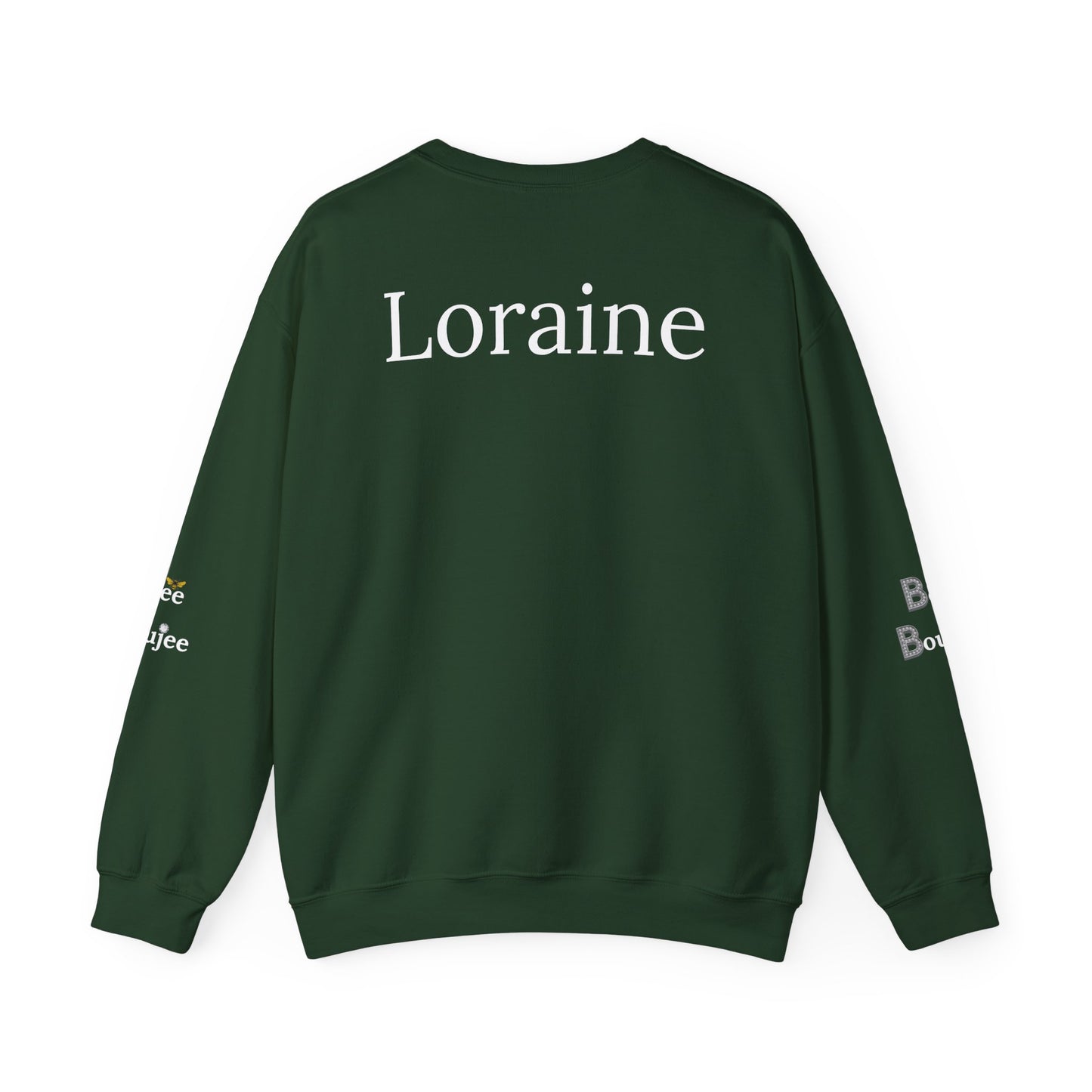 Bee Boujee - Boujee Smiley Face Turquoise in Diamonds Heavy Blend™ Dark Colors Crewneck Sweatshirt