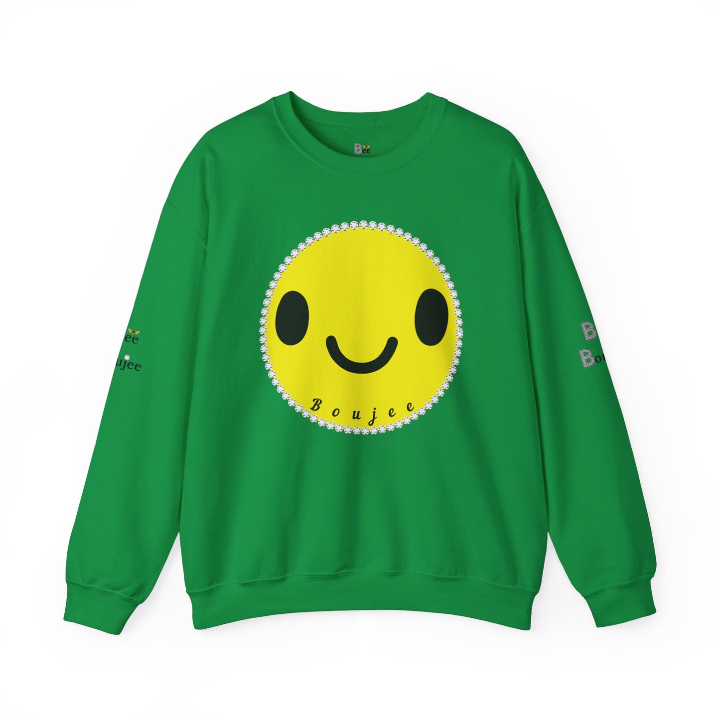 Boujee Smiley Face Yellow - Heavy Blend™ Light Colors Crewneck Sweatshirt