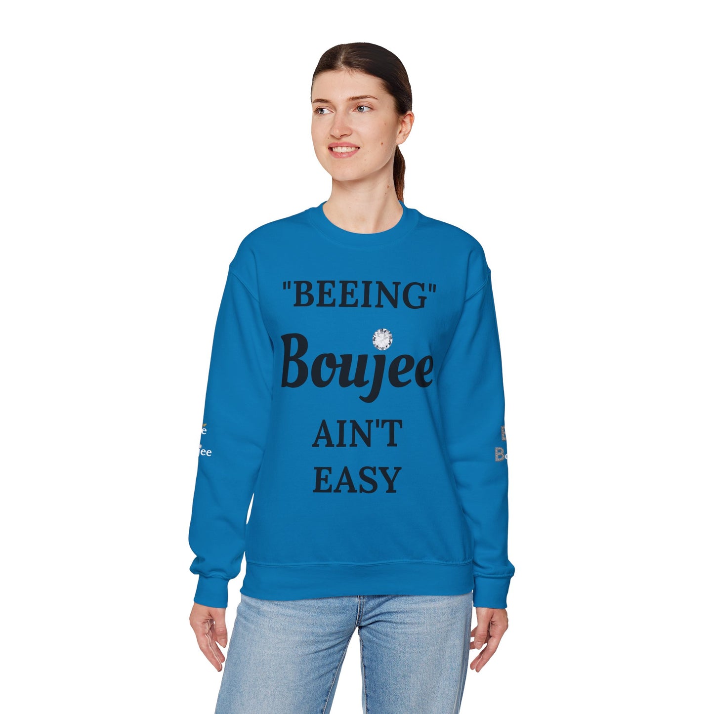 "Beeing" Boujee Ain't Easy- Heavy Blend™ Light Colors Crewneck Sweatshirt