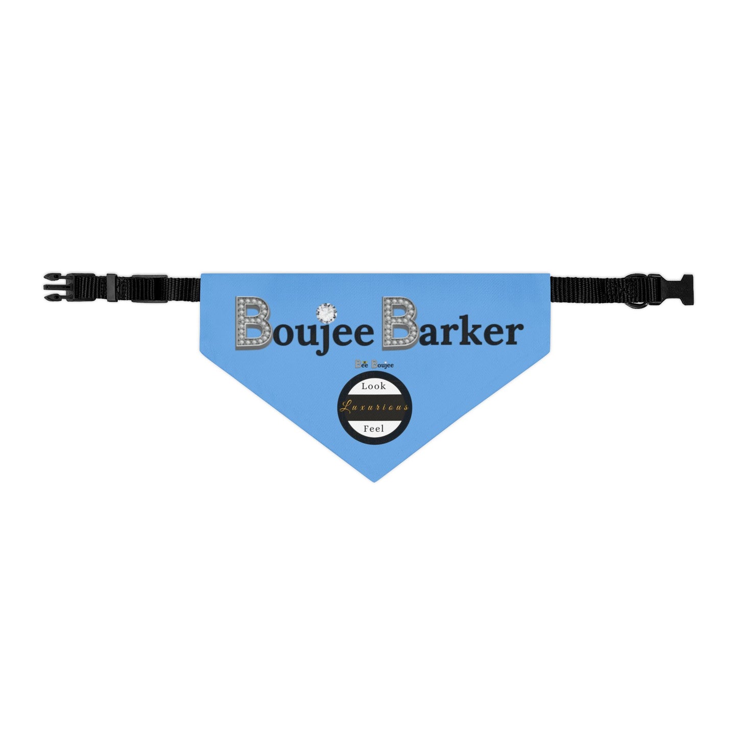 Boujee Barker Bandana BLUE - Pet Collar MEDIUM