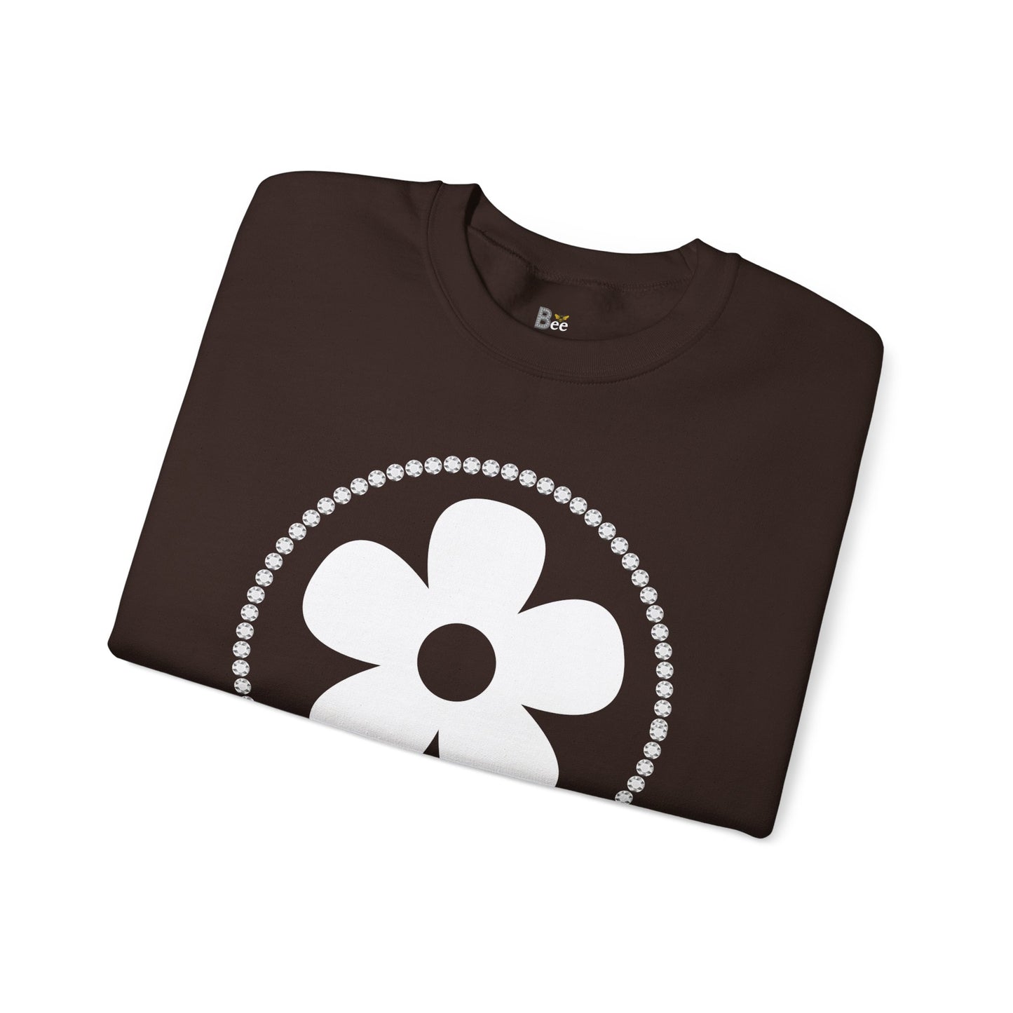 Boujee Flower White - Heavy Blend™ Dark Colors Crewneck Sweatshirt