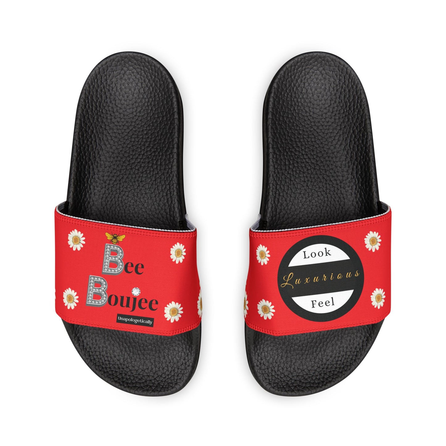 Bee Boujee - RED Flowers Women's Removable-Strap Sandals