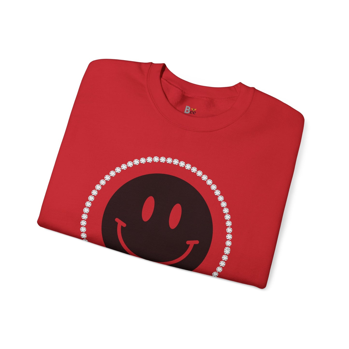 Boujee Smiley Face Black - Heavy Blend™ Light Colors Crewneck Sweatshirt