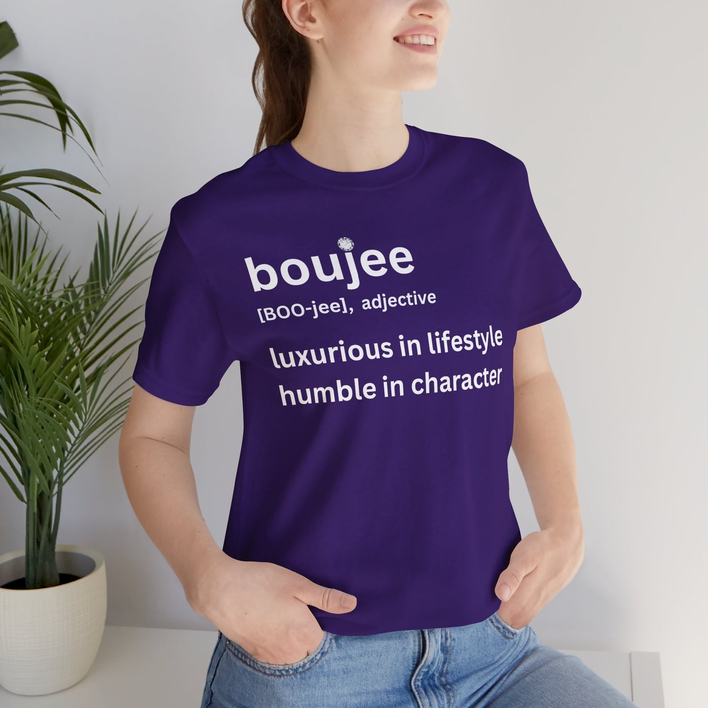 Boujee (adjective) Tee — Luxurious in Lifestyle, Humble in Character Dark Tee