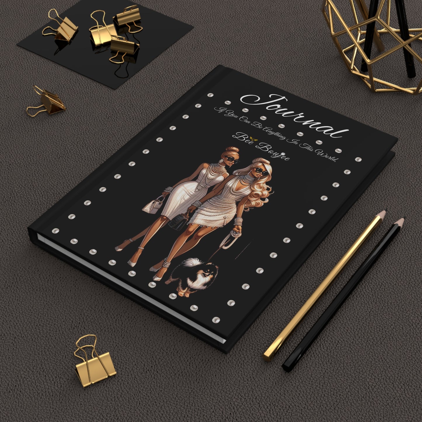 Hardcover "Bee" Boujee PEARLS Stroll 02 - Journal Matte BLACK