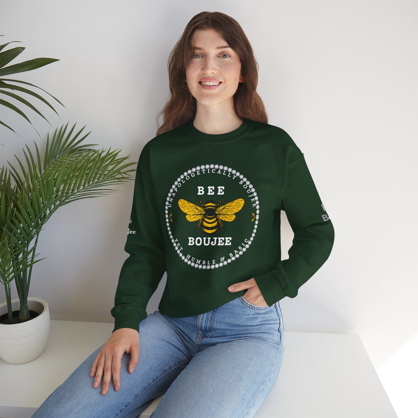 Unapologetically Boujee Yet Humble & Basic- Heavy Blend™ Dark Colors Crewneck Sweatshirt