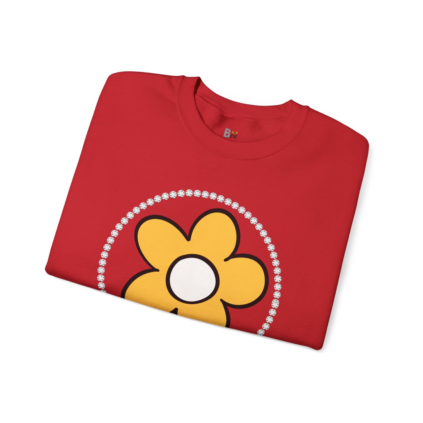 Boujee Flower Yellow White - Heavy Blend™ Light Colors Crewneck Sweatshirt