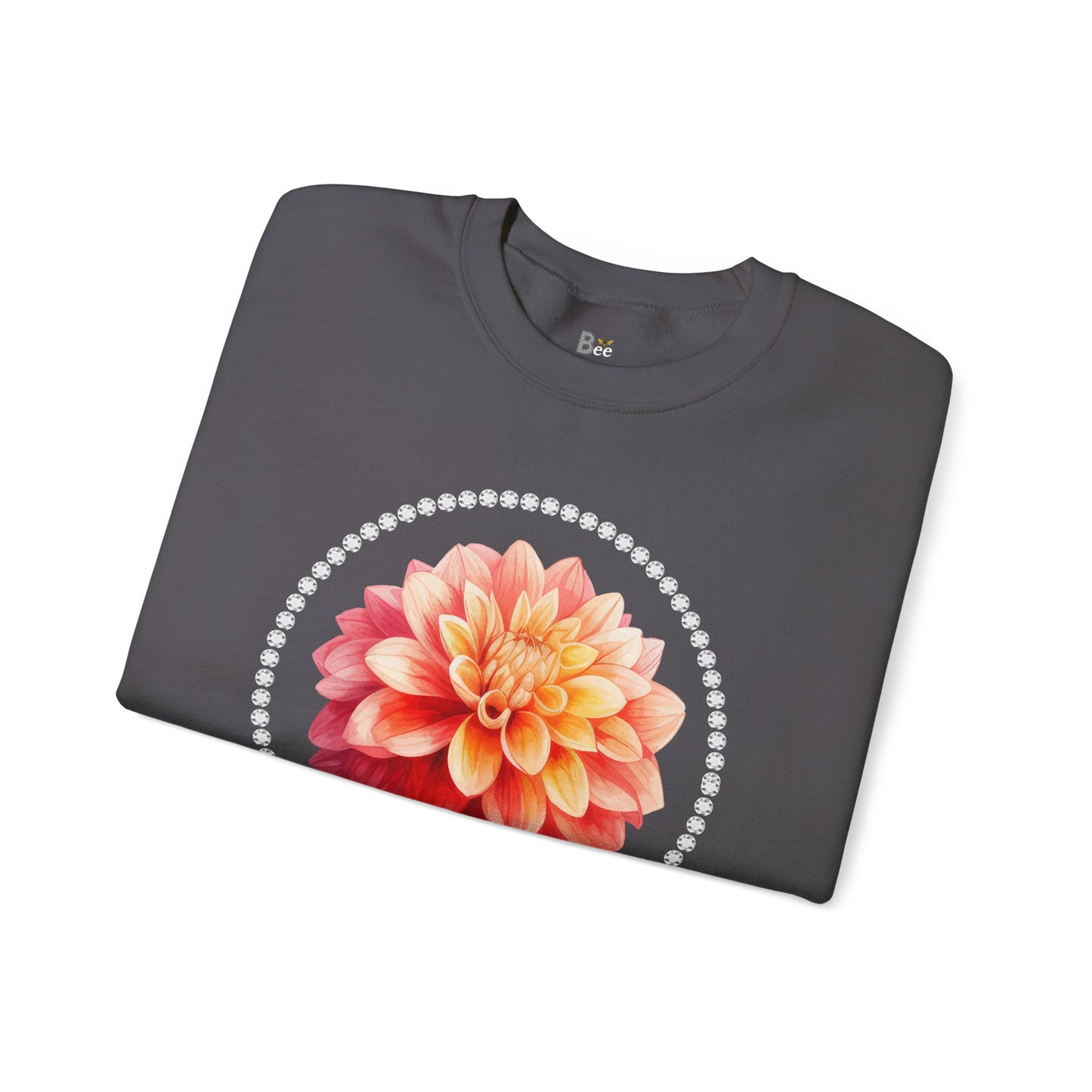 Boujee Flower Pink Yellow - Heavy Blend™ Dark Colors Crewneck Sweatshirt