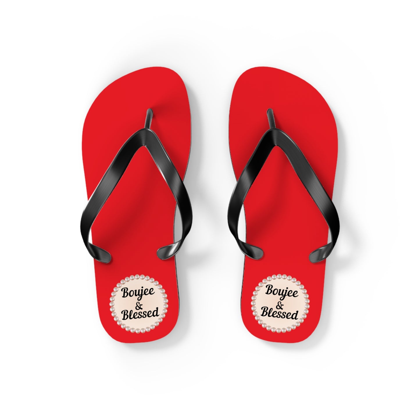 Boujee & Blessed RED Flip-Flops - SMALL