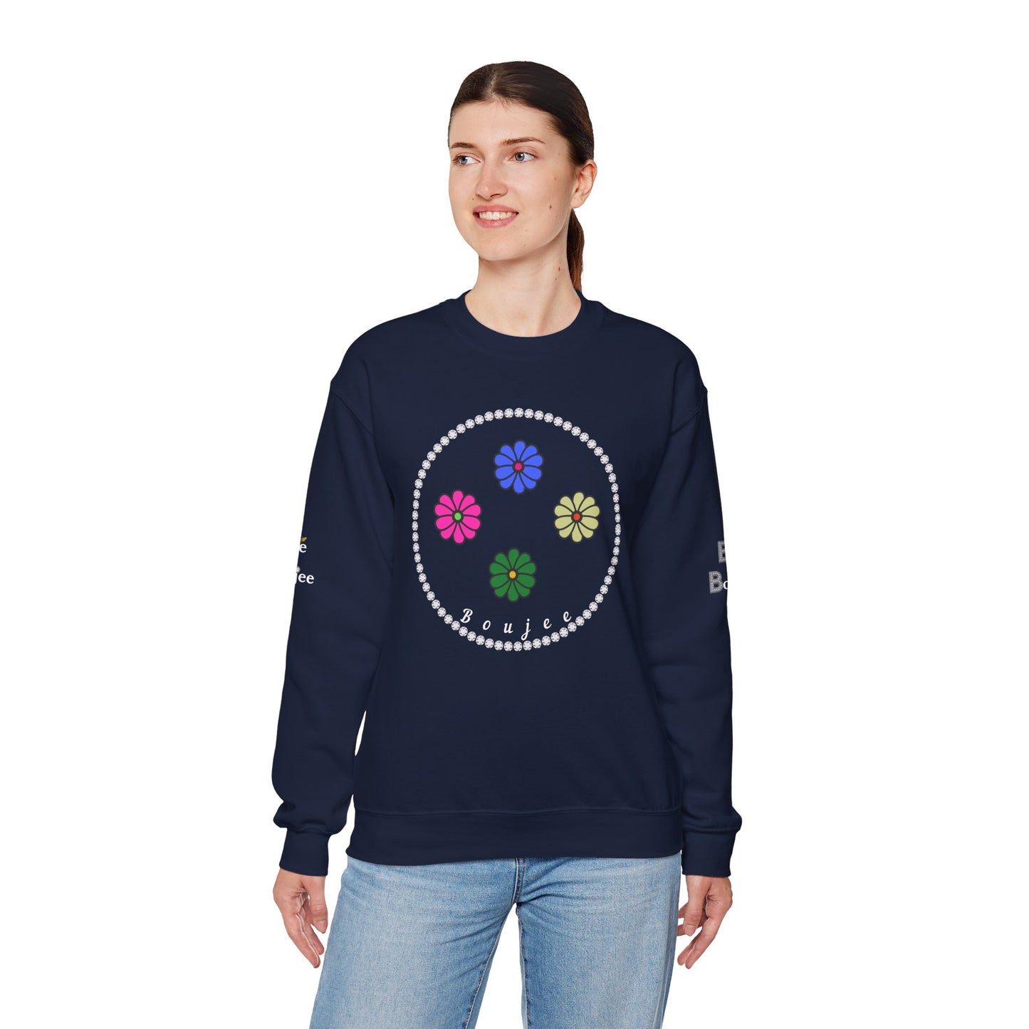 Boujee Mini Flowers - Heavy Blend™ Dark Colors Crewneck Sweatshirt