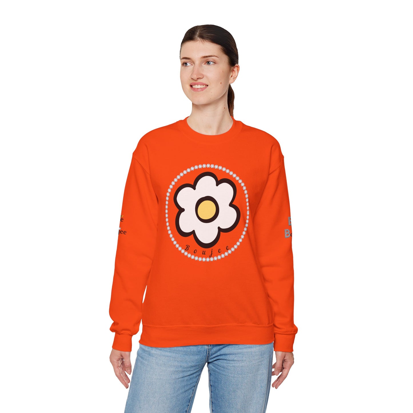 Boujee White Gold Flower - Heavy Blend™ Light Colors Crewneck Sweatshirt