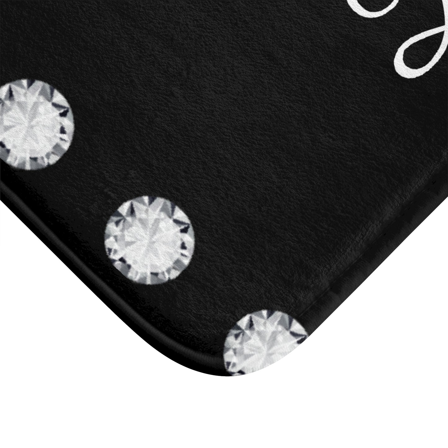 Feeling Boujee - Bath Mat BLACK with DIAMONDS
