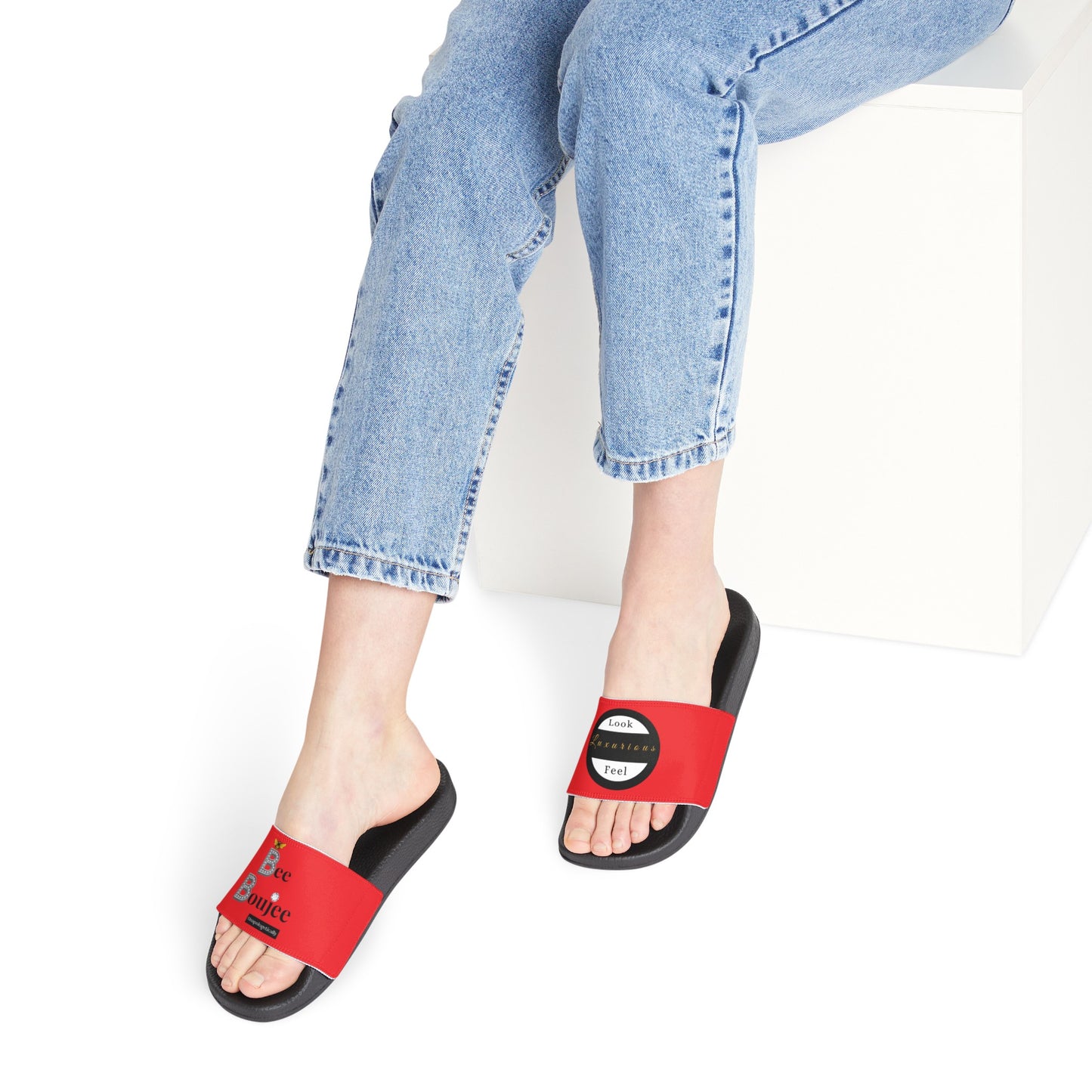 Bee Boujee - RED Women's Removable-Strap Sandals