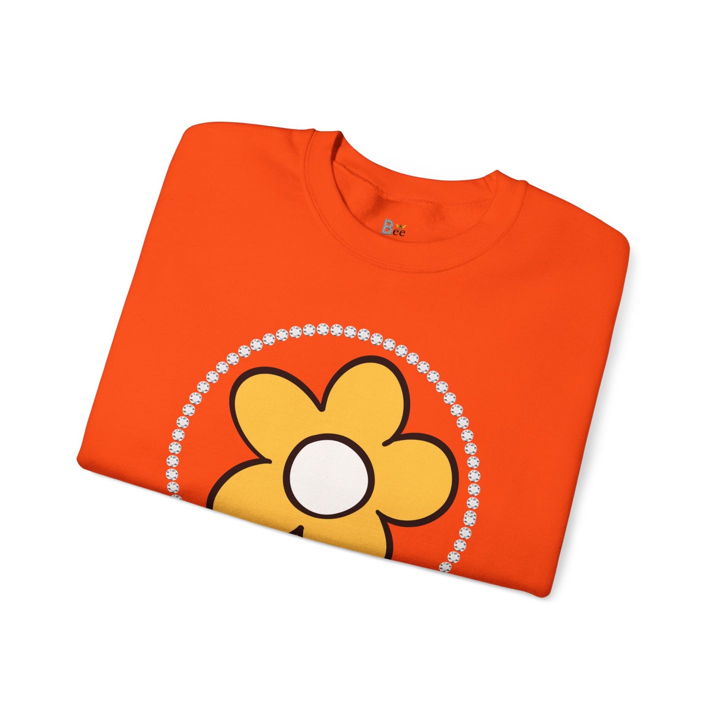 Boujee Flower Yellow White - Heavy Blend™ Light Colors Crewneck Sweatshirt
