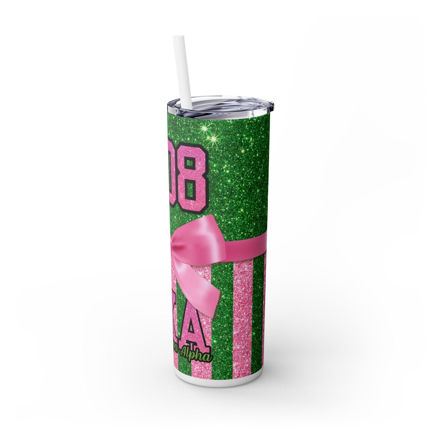 Boujee Sorority - Skinny Tumbler with Straw, 20oz