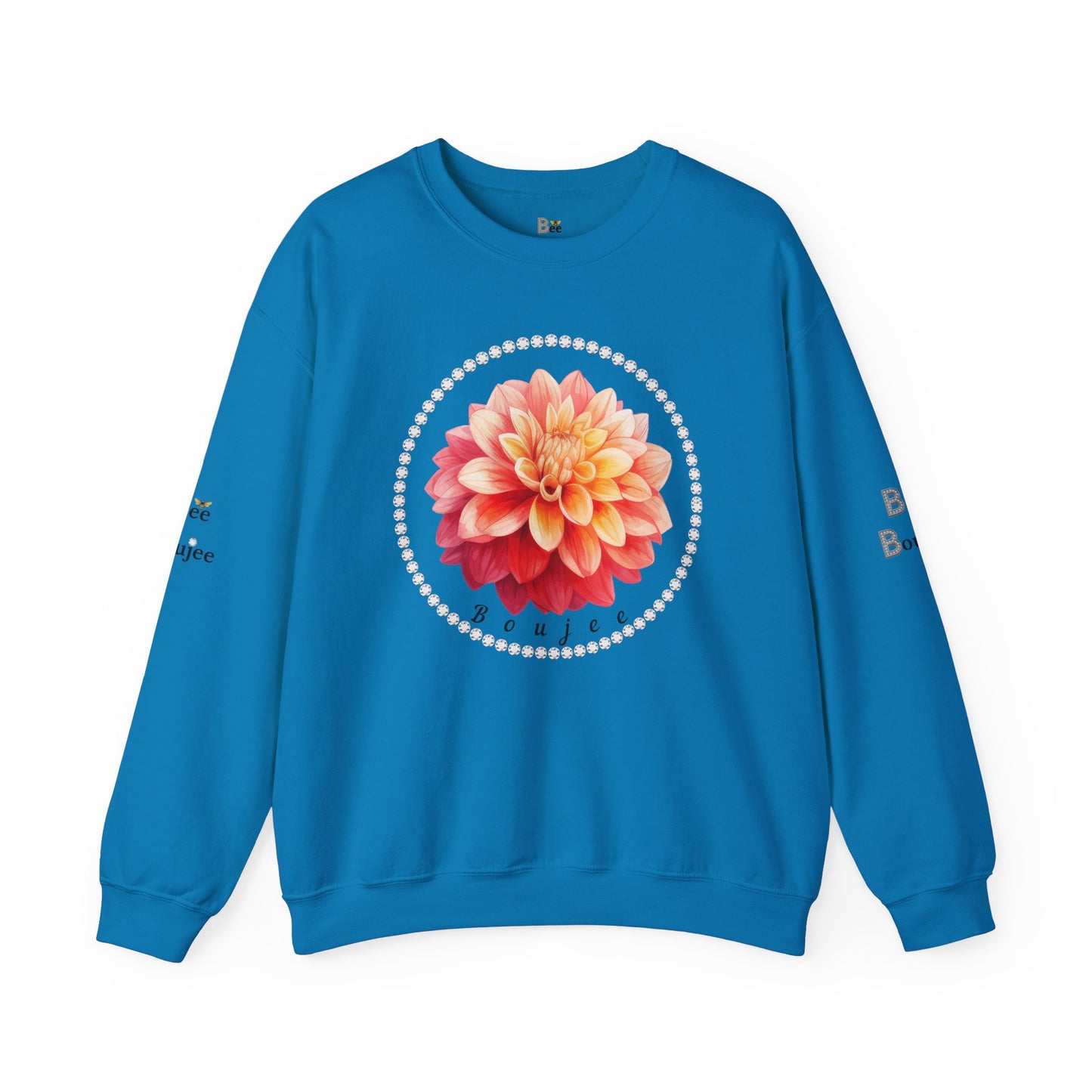 Boujee Flower Pink Yellow - Heavy Blend™ Light Colors Crewneck Sweatshirt