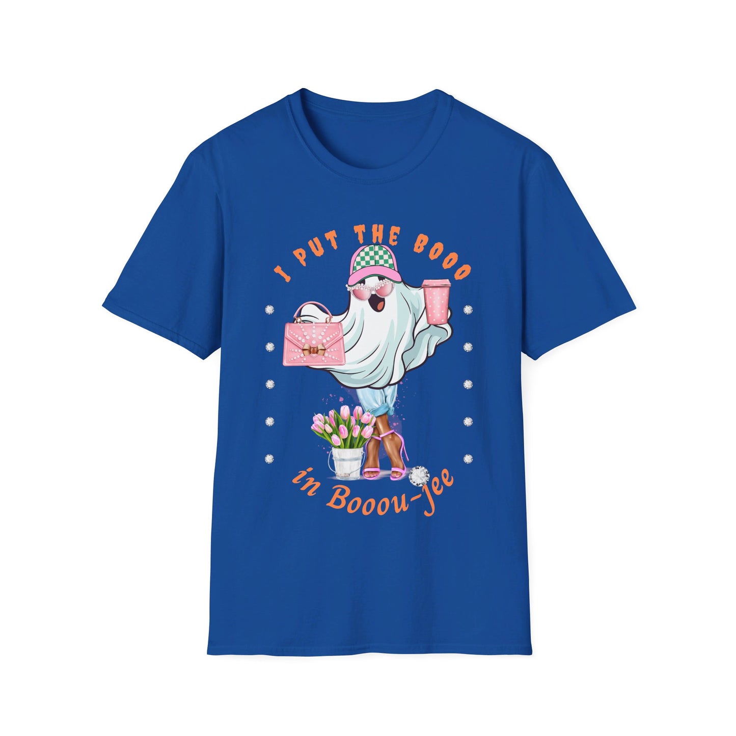 Halloween Booo in Boooujee - Softstyle T-Shirt BROWN SKIN TONE