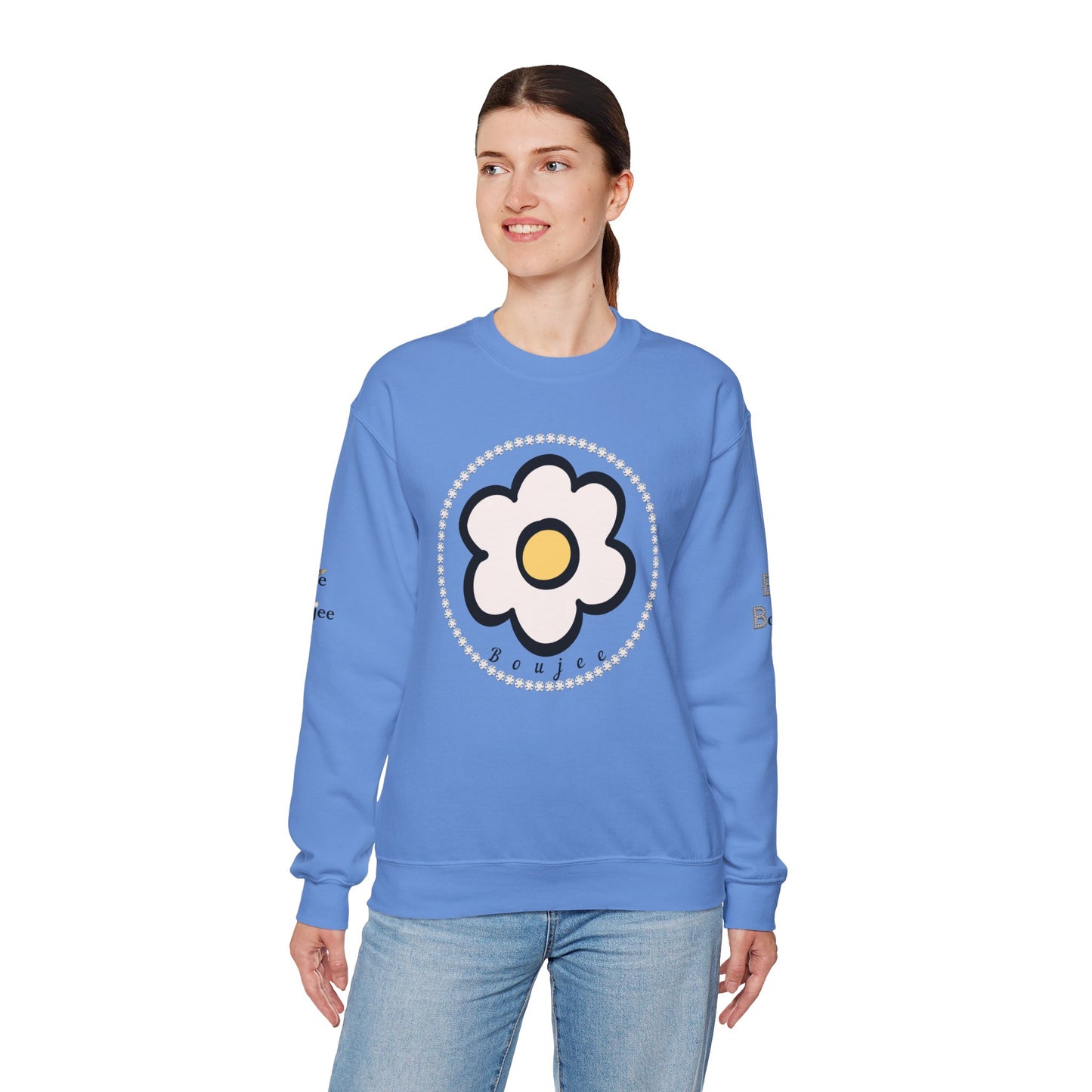 Boujee White Gold Flower - Heavy Blend™ Light Colors Crewneck Sweatshirt
