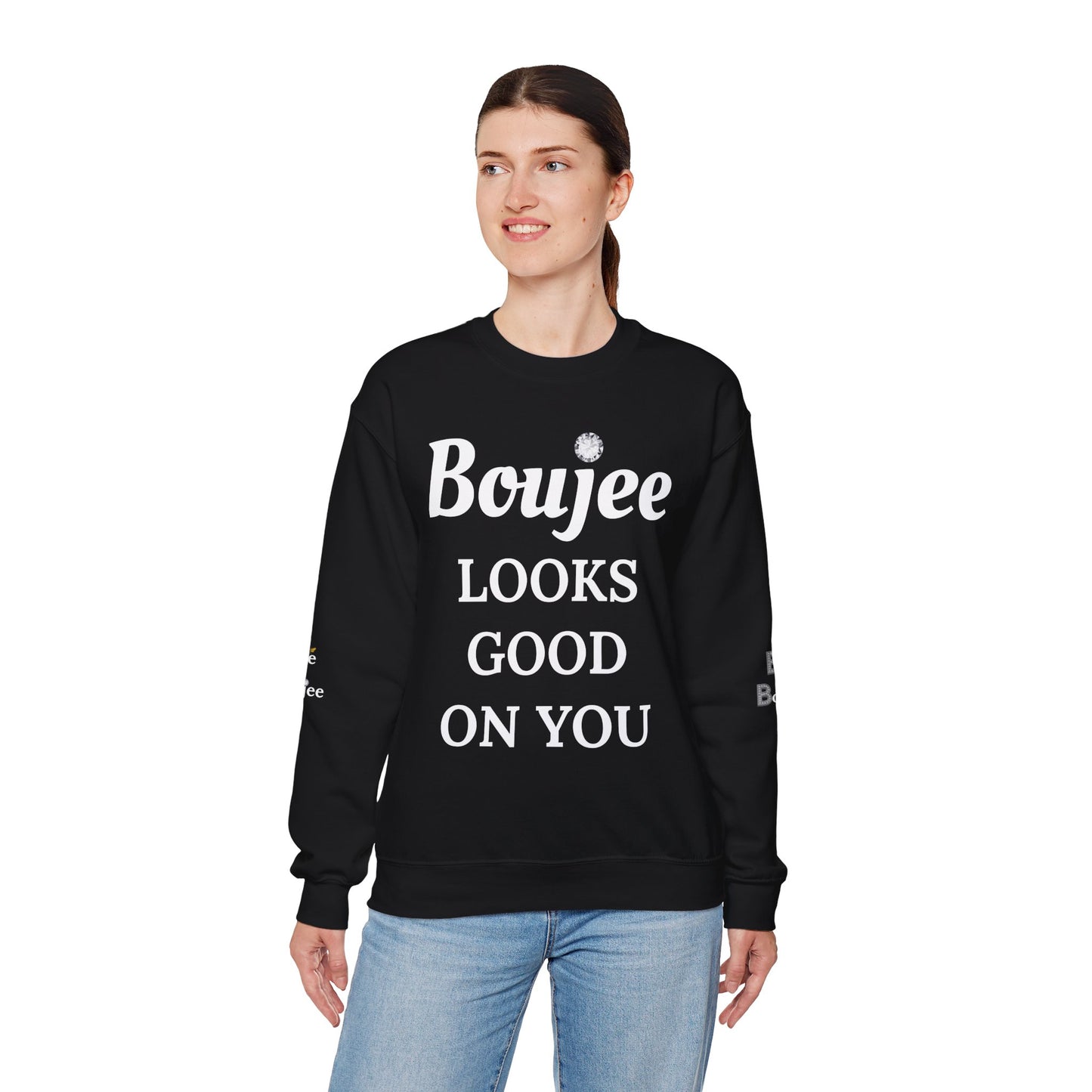 Boujee Looks Good On You - Heavy Blend™ Dark Colors Crewneck Sweatshirt