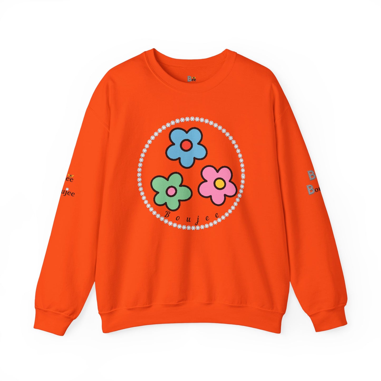 Boujee Mini Flowers Blue Pink Green - Heavy Blend™ Light Colors Crewneck Sweatshirt