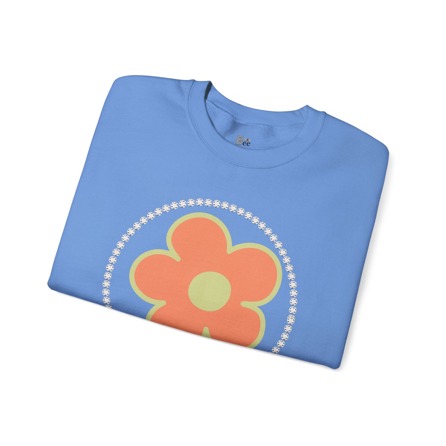 Boujee Flower Orange Green - Heavy Blend™ Light Colors Crewneck Sweatshirt
